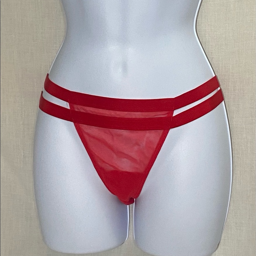 Victoria’s Secret Lipstick Red Strappy String Bikini Panties